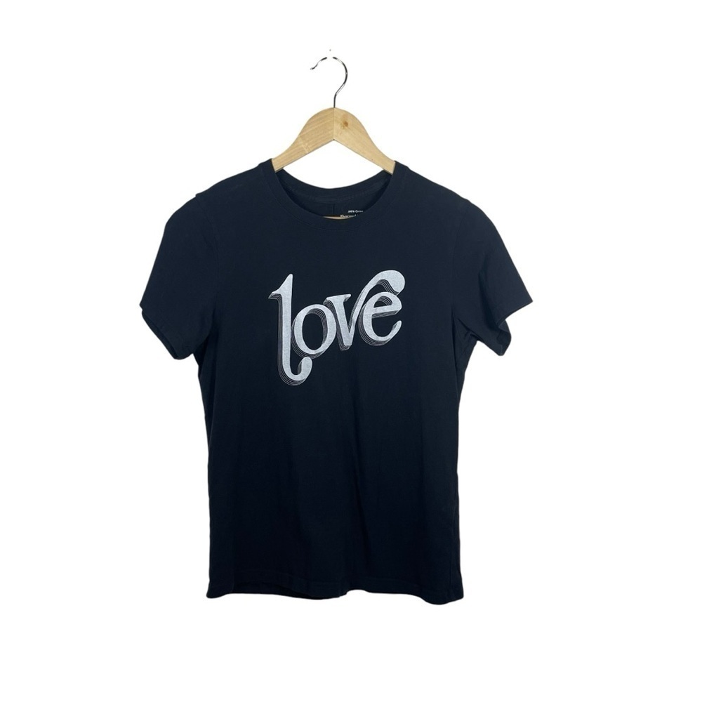 Abercrombie & Fitch Women’s Crewneck Love Graphic Tee in Black Size S